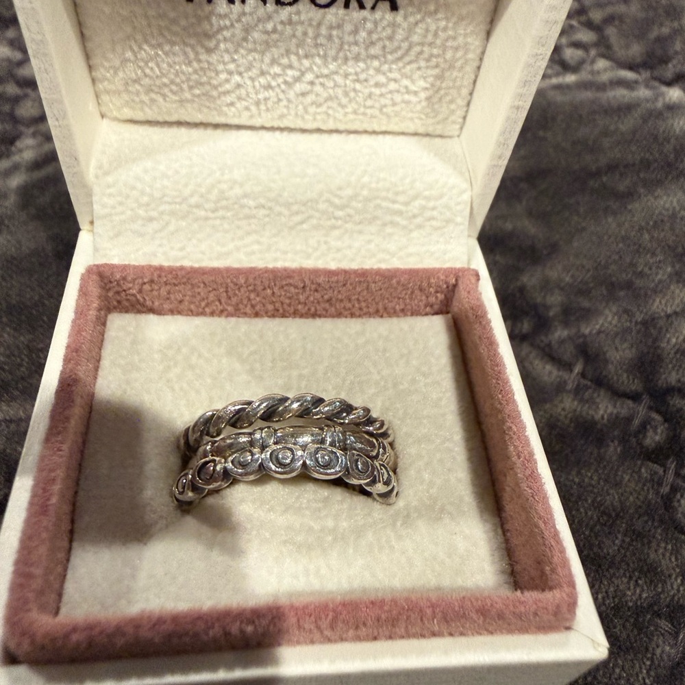 Pandora Silver Ring Stack - image 1